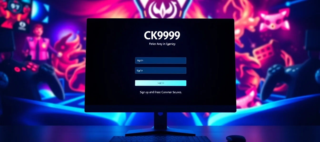 CK999 login page with secure sign-in fields, emphasizing fast access to gaming and betting features for users.