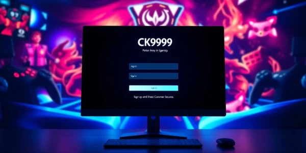 CK999 login page with secure sign-in fields, emphasizing fast access to gaming and betting features for users.