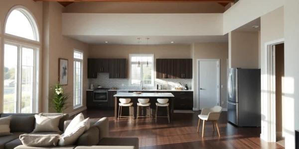 High-quality remodeling project showcasing a renovated kitchen with sleek cabinets and modern fixtures, highlighting craftsmanship and design.