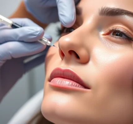 Botox Zürich: Woman receiving a professional injection for a youthful look, emphasizing natural beauty and precision.