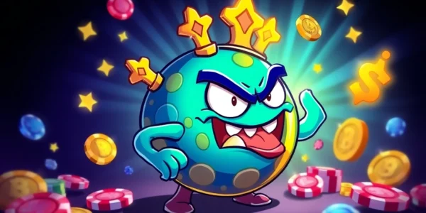 Engaging image showcasing Angry Pepe Coin with blockchain elements and gambling themes to