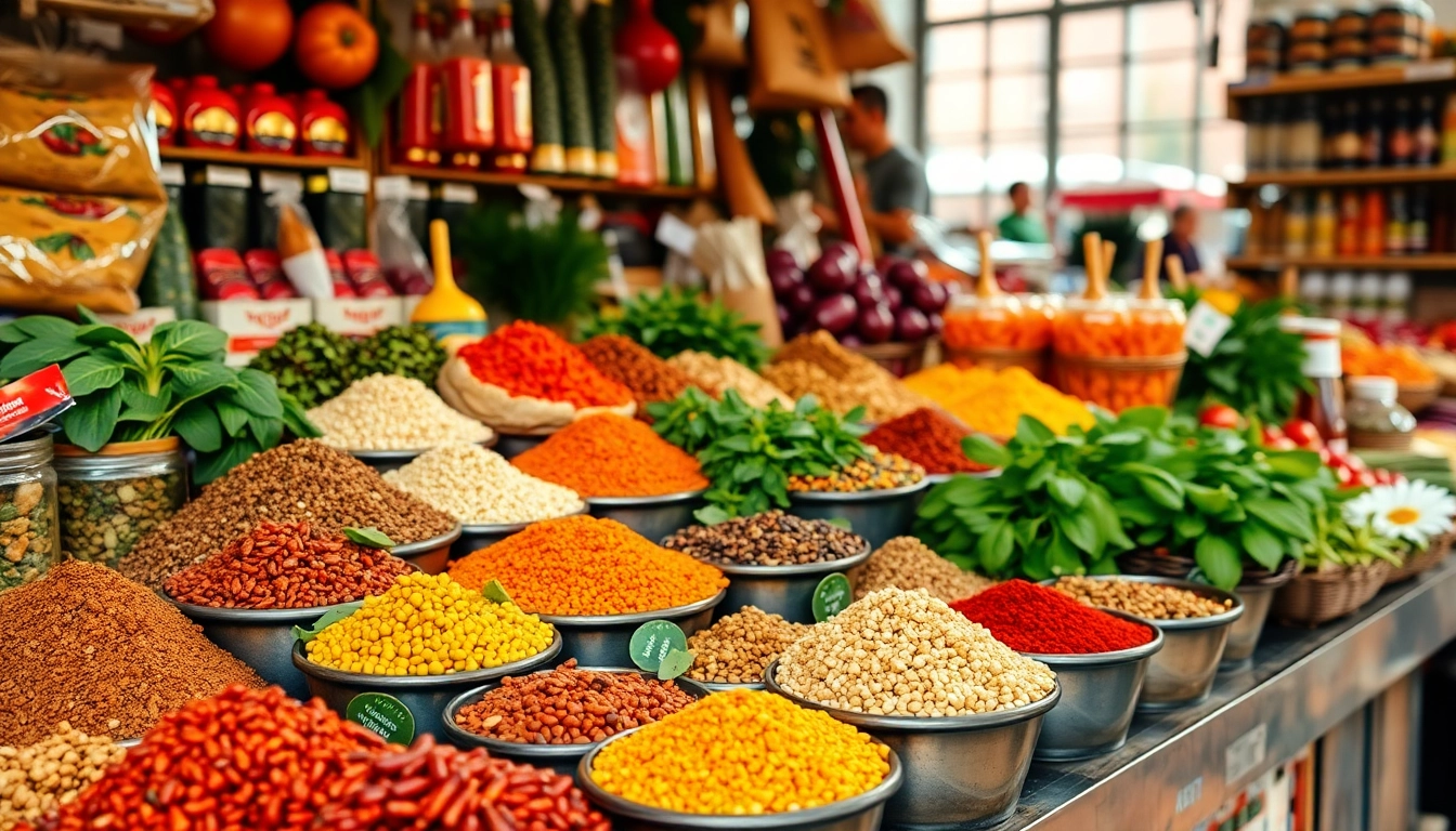 Wholesalers sorting fresh spices and food products at a marketplace for bulk supply and distribution