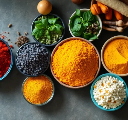 Wholesalers showcasing an array of colorful spices and herbs for bulk purchase, emphasizing